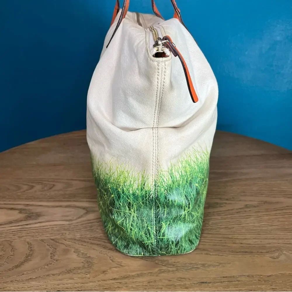 kate spade Play The Field Tote Large Shoulder Bag Green Orange